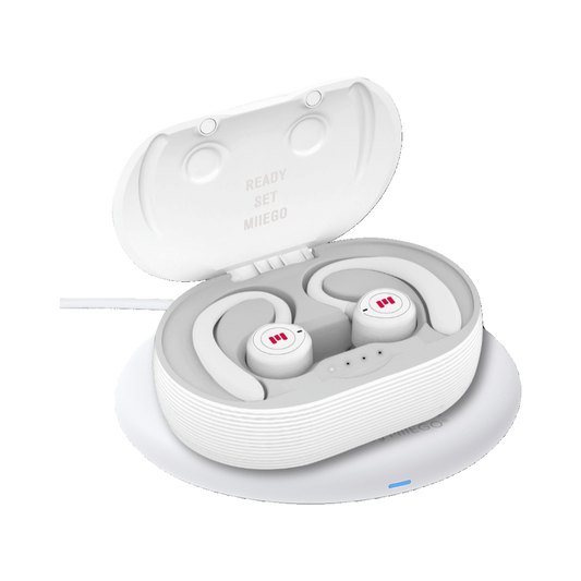 MiiBUDS ACTION II - White + Trådløs Charger